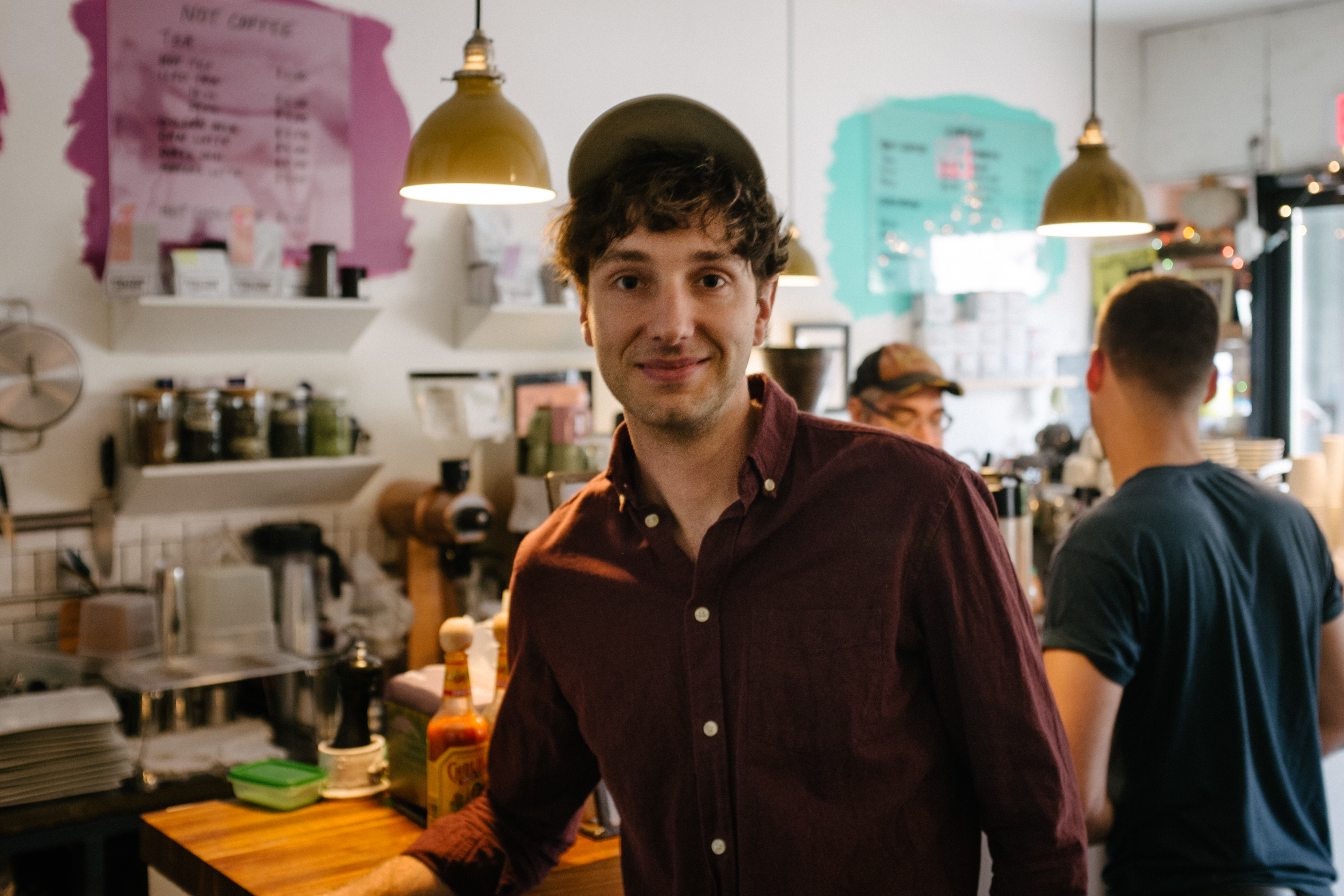 Jeremy Neale at Dweebs, a coffeeshop in Bushwick